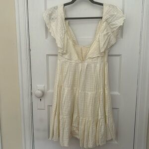 NWT Free People size M dress. White 100% cotton.